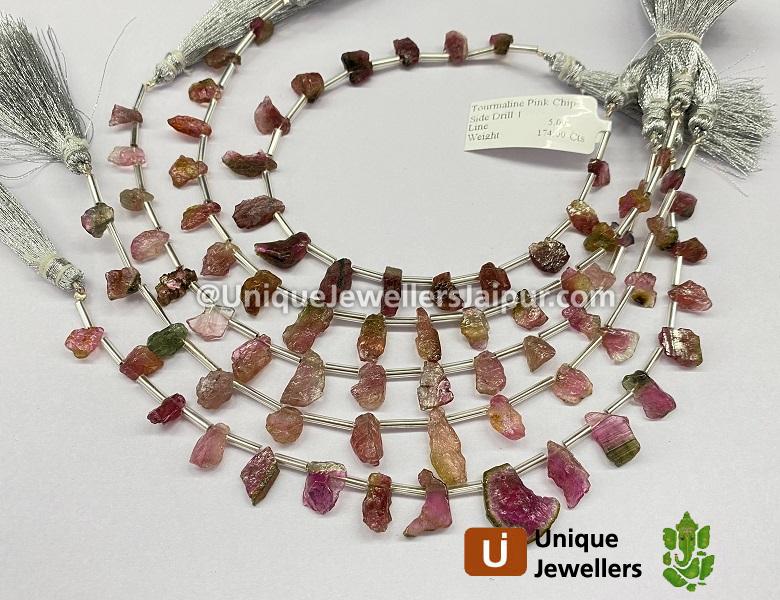 Tourmaline Pink Rough Chips Beads